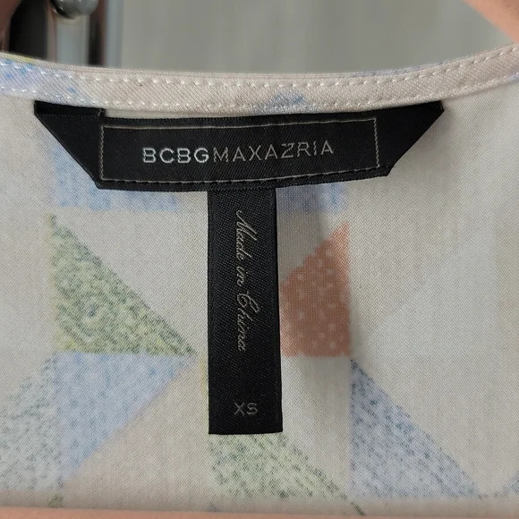 BCBGMaxAzria Adele Wrap Dress, patchwork design, women's XS Tall - Picture 3 of 5